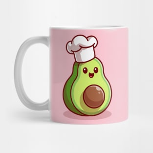 Cute Avocado Chef Cartoon Mug